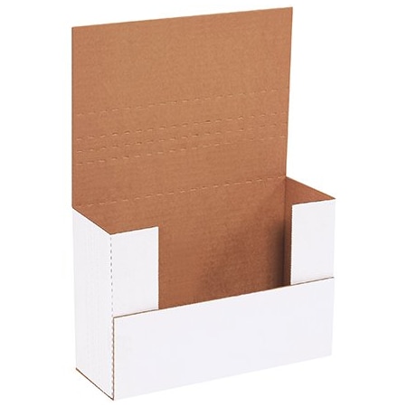 Box Packaging White Corrugated Bookfold, 9-5/8" x 6-5/8" x 3-1/2" - Bundle of 50